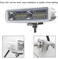 18W LED Boat - 9-32 volts - White casing spreader light - Emmitt Color: Dual color / Red & White- Aluminum Alloy Metal - 18 w -  WK-WDU18RW - AZLED